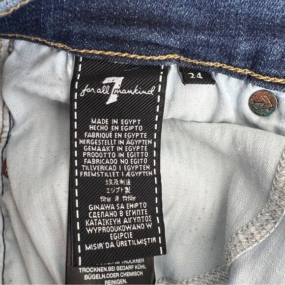 7 For All Mankind Blue Denim Jeans Size 24 - Picture 8 of 9